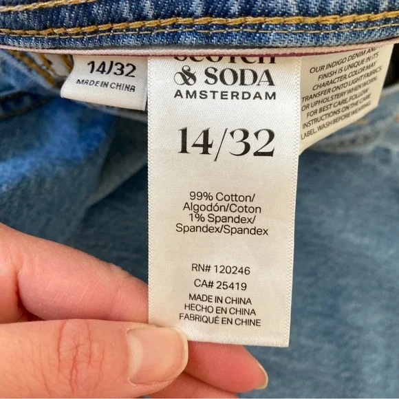 Scotch & Soda The Daze Wide Leg High Rise Jeans Blue Sz 32 - Picture 8 of 12